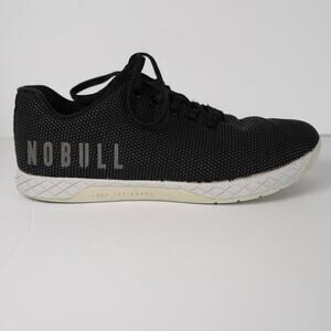 Nobull Ivy Trainers Black Shoes SuperFabric Lace Up Low Top Women 9.5 Men 8